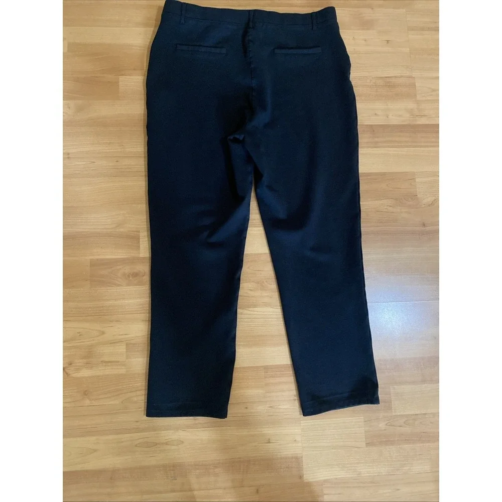 Quince Pants Size XL Black Stretch Ponte Straight Leg Pull On Ankle - Picture 8 of 9